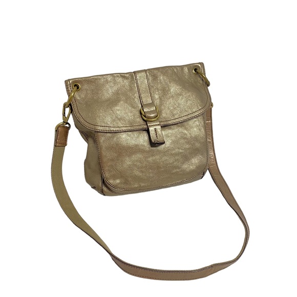 Fossil Handbags - Fossil gold leather crossbody bag (b77)